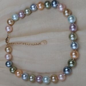 KJL 2009 Inaugural Simulated Pastel Rainbow Pearl Necklace